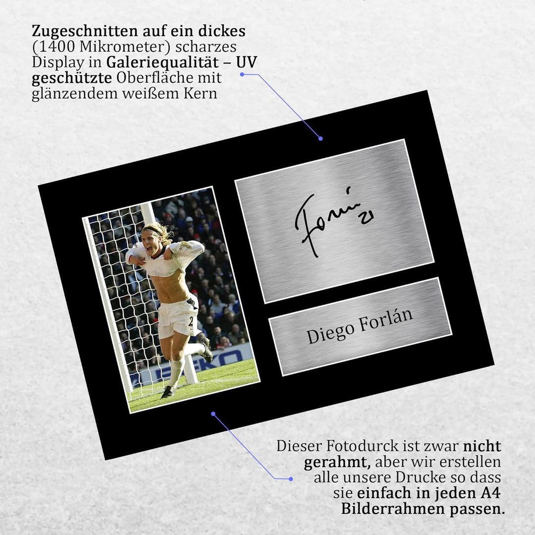 HWC Trading A4 Diego Forlan – gedrucktes Autogramm für Fussballfans und Fans