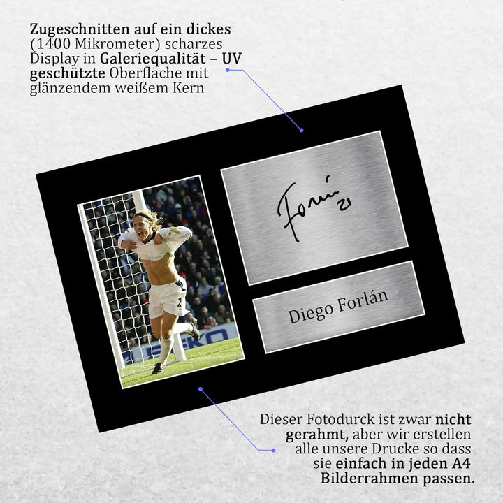 HWC Trading A4 Diego Forlan – gedrucktes Autogramm für Fussballfans und Fans