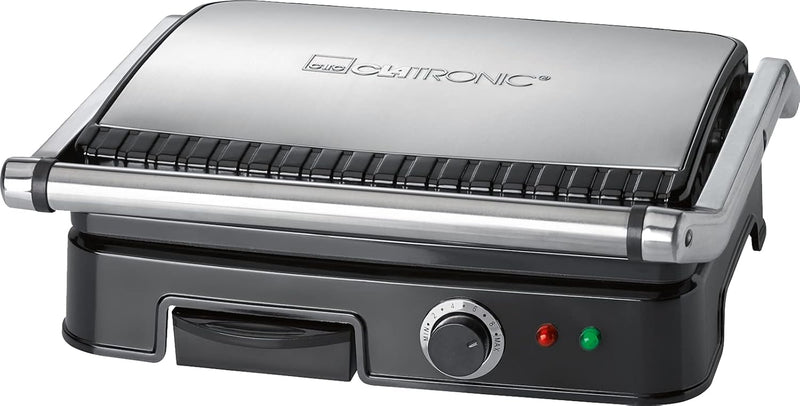 Clatronic KG 3487 Kontaktgrill für beidseitiges, fettfreies Grillen, antihaftbeschichtete Grillplatt