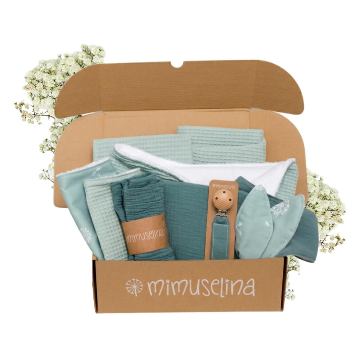 MIMUSELINA Pack Neugeborenen Geschenk | Baby Geschenk Mädchen oder Junge | Babygeschenke zur Geburt