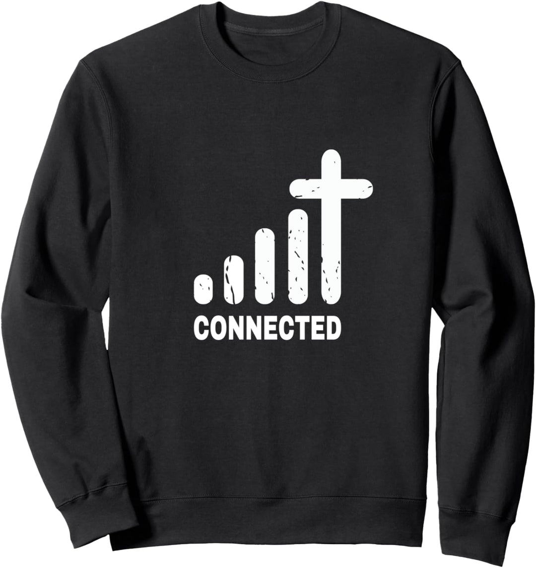 Connected - Lustig Christian Jesus Christus Bibel Kirche Frieden Sweatshirt