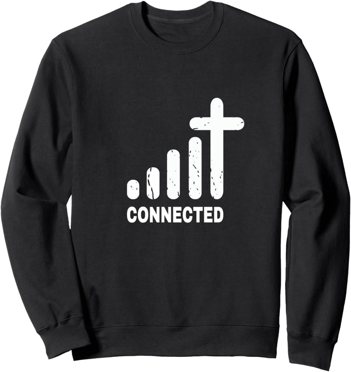 Connected - Lustig Christian Jesus Christus Bibel Kirche Frieden Sweatshirt