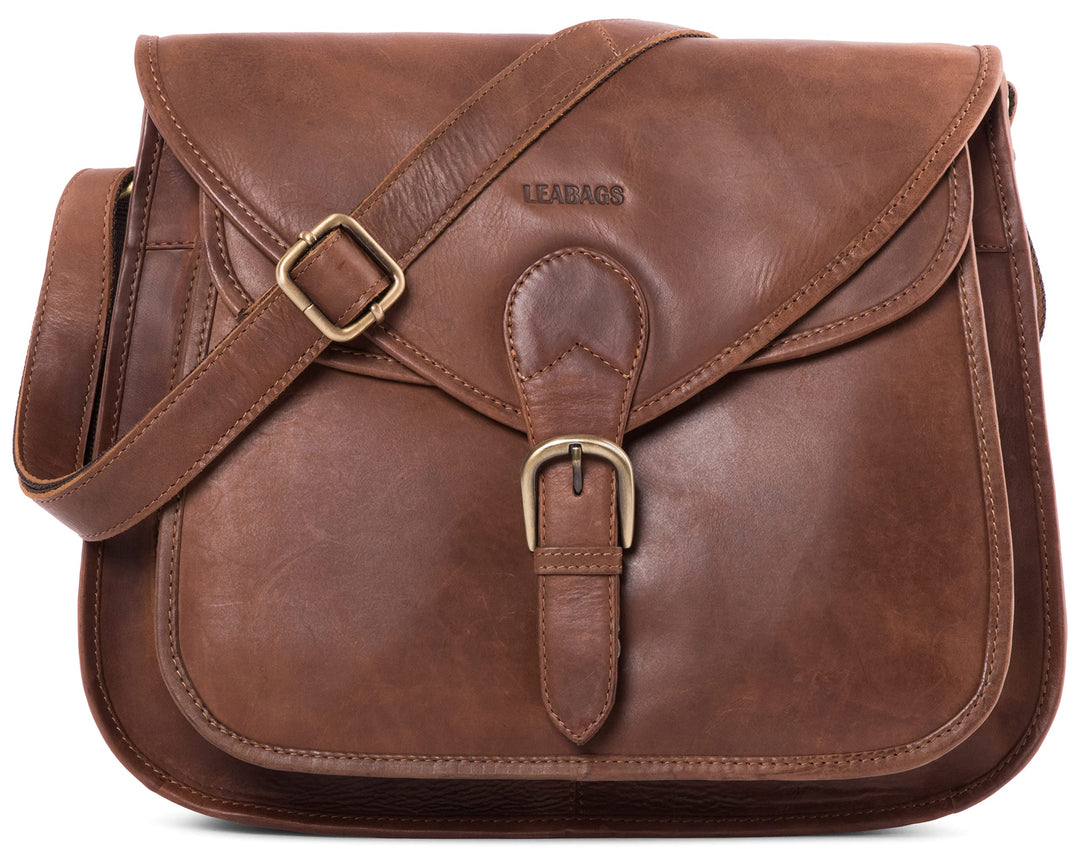 LEABAGS Leder Handtasche Damen I Premium Echtleder Umhängetasche I Damen Schultertasche I Damentasch
