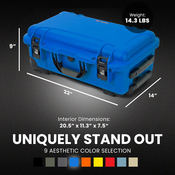 Nanuk 935 Hartschalenkoffer mit Rädern, wasserdicht Blau Gepolsterte Trennwand Hülle, Blau Gepolster