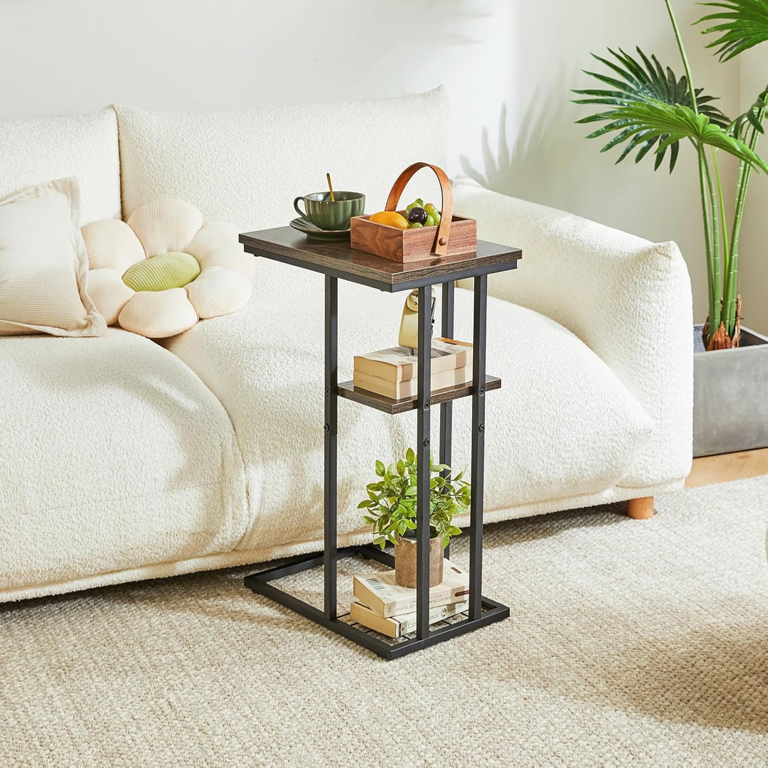 YMYNY Beistelltisch Kaffeetisch C-Form, Eleganter Kleiner Sofatisch, Industrie-Design, Sofatisch 40