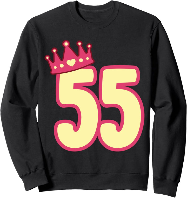 55. Geburtstag Frauen süsses Birthday Queen Krone Vintage Sweatshirt