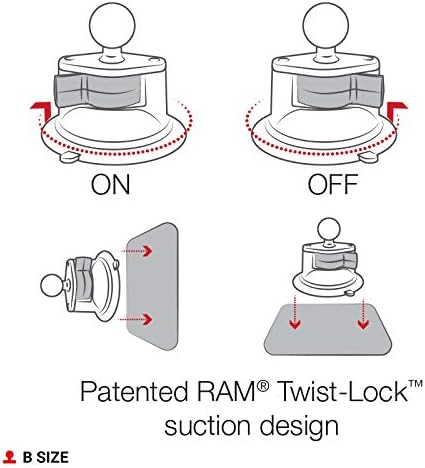 RAM MOUNTS Twist-Lock-Saugnapffuss mit Ball