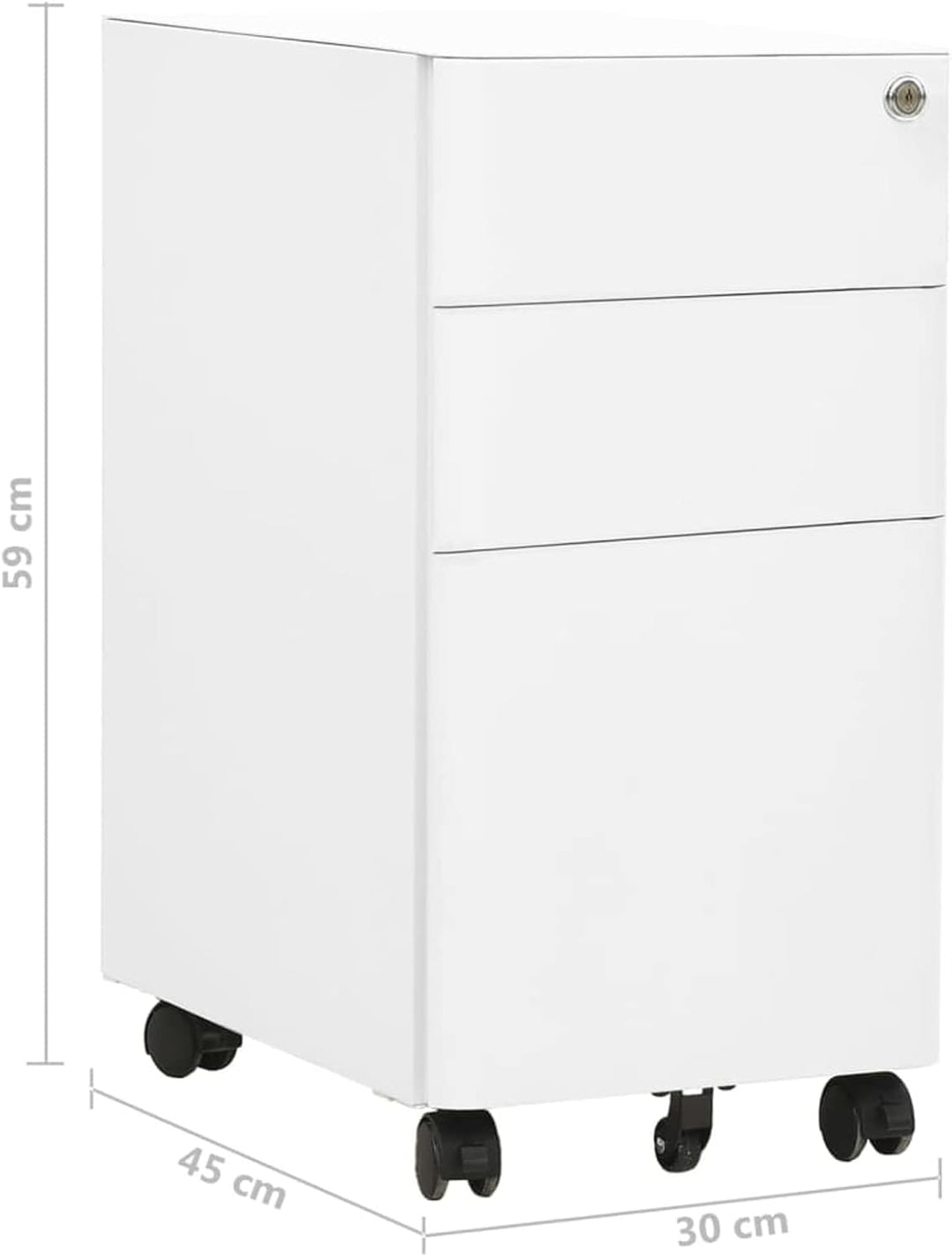 Tidyard Aktenschrank mit Rollen Büroschrank Schubladenschrank Stahlschrank Universalschrank Schrank