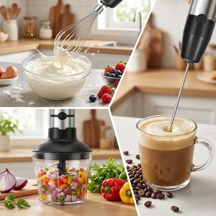 1200 Watt Stabmixer Set, Edelstahl Pürierstab für Suppen, Babybrei & Sossen | 12 Geschwindigkeitsstu