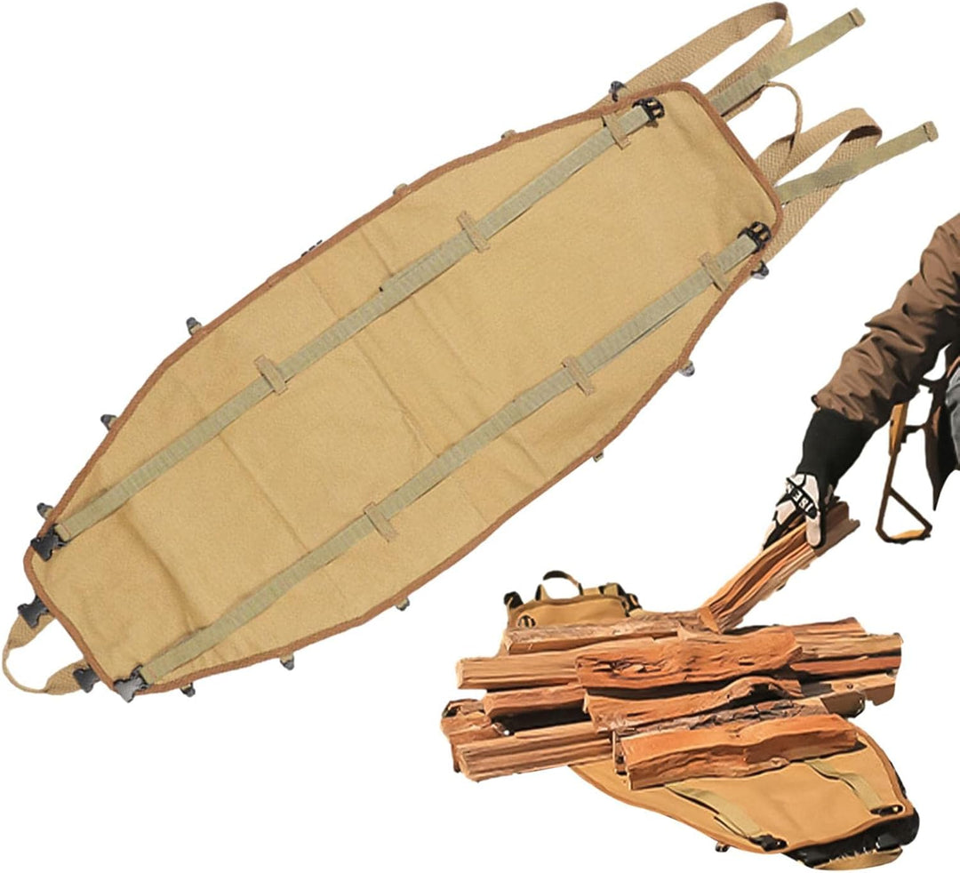 Canvas-Brennholzsack, Schwerlast Wasserdicht Gewachste Leinwand Brennholz Kaminholztragetasche Rucks