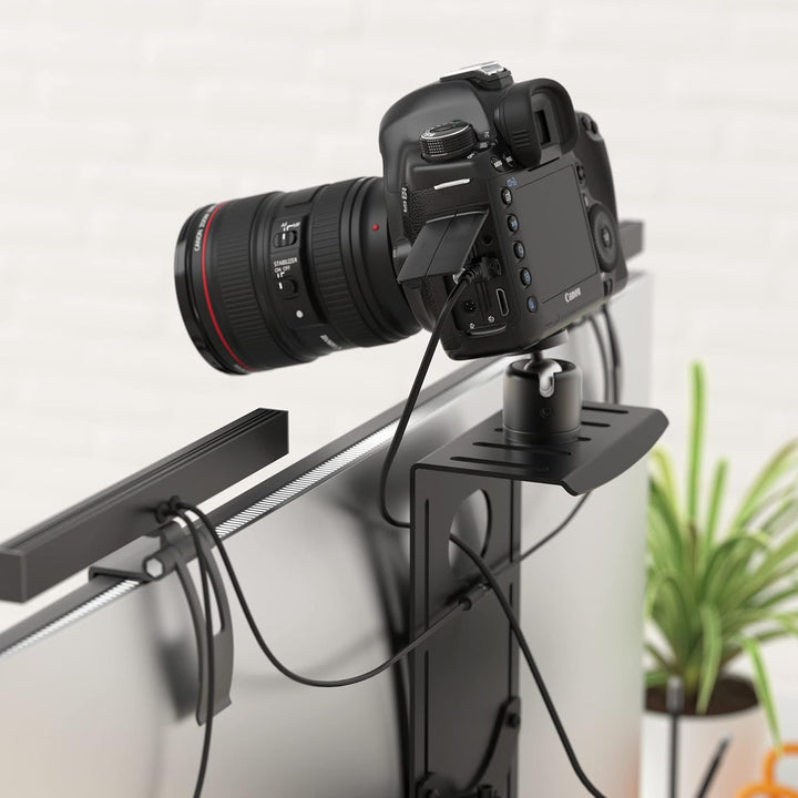 HumanCentric DSLR-Monitorhalterung, klein, Tischkamera-Montage, leichte Webcam, Mikrofon-Ablage für