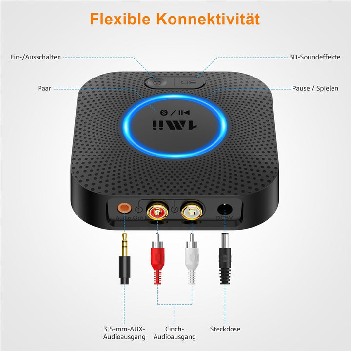 1Mii B06 Plus Bluetooth HiFi Empfänger, Drahtloser Audio Adapter, aptX HD aptX-Adaptive Bluetooth 5.