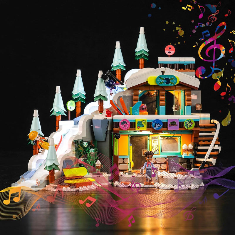 Music Version Licht-Kit für Lego Friends Holiday Ski Slope and Café 41756 (Nicht Lego), Led Beleucht