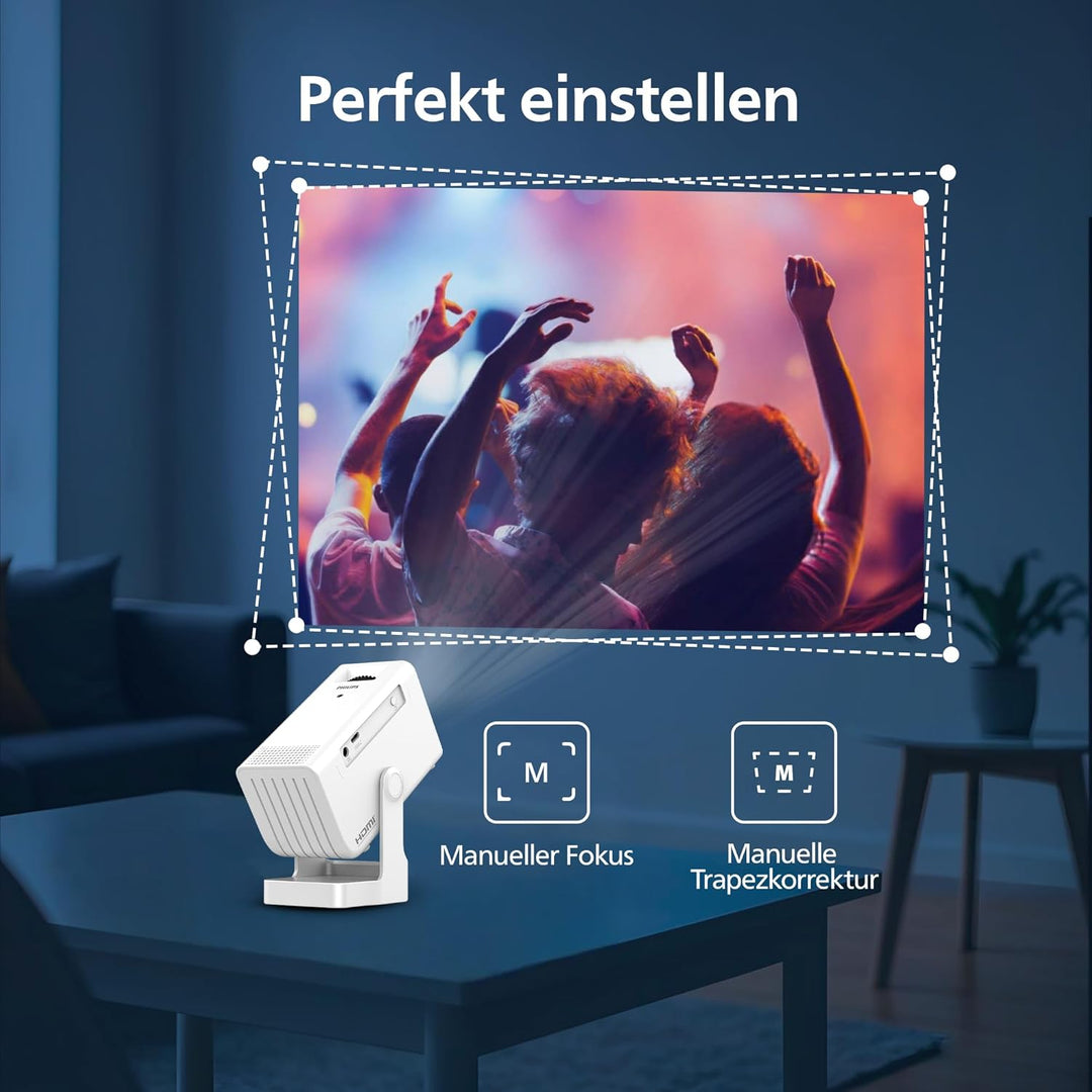 Philips, Neopix 140, Heimkino-Beamer, Auflösung 1280 x 720p, 180 Grad drehbar, Spiegelmodus, WLAN 6,