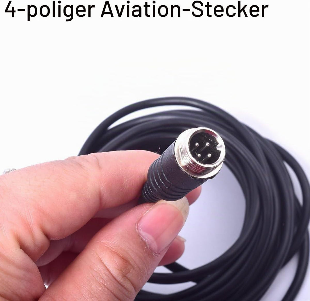 CAMECHO 50FT/20M 4-Pin Aviation Plug Rückfahrkamera Kabel für Rückfahrkamera Auto Kamera Monitor, 20