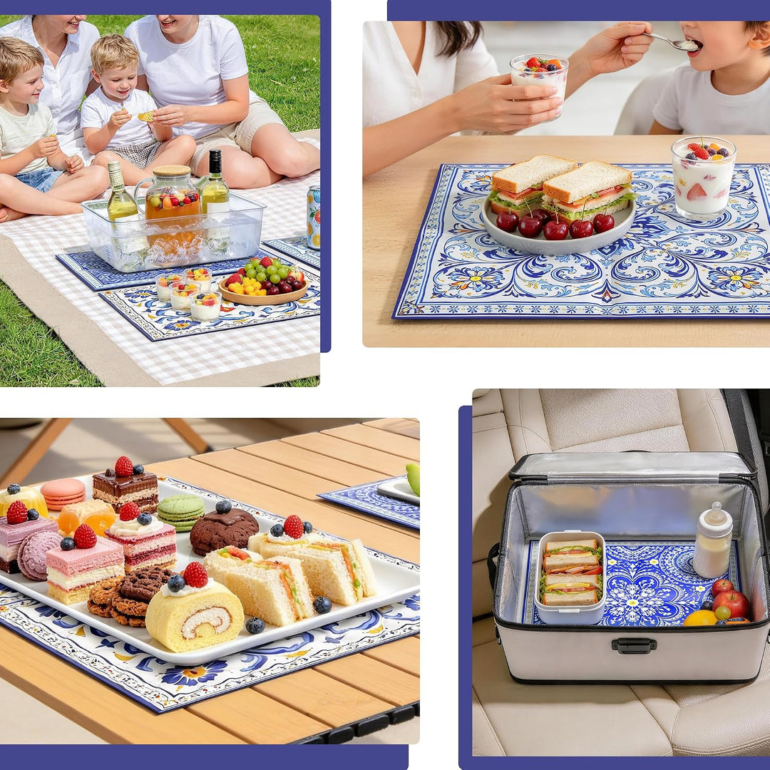 4 Stück Fefrierbare Kühlmatte für Lebensmittel 40 x 30 cm | Wiederverwendbare, 2 Gel und 2 PCM-Matte