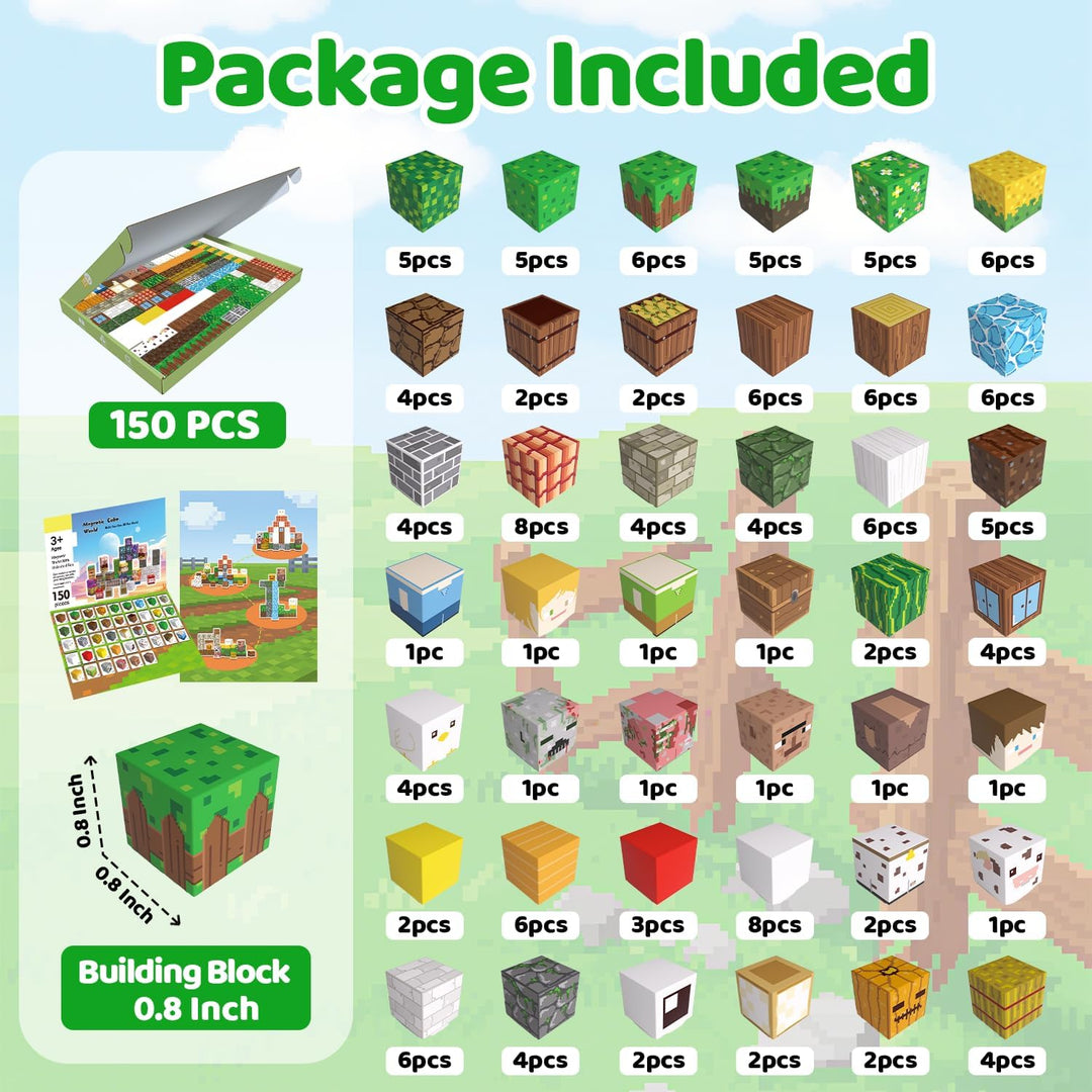 Magnetische Bausteine Bauspielzeug 150 Pcs Magnetbausteine für Kinder Montessori Kreative Spielzeug