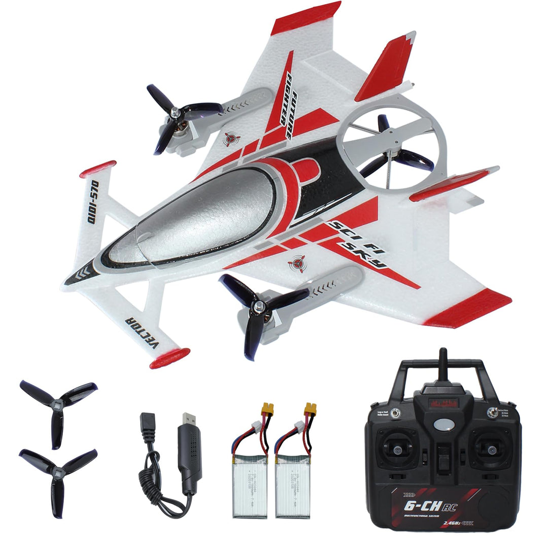 FLYCOLOR QIDI 570 RC Flugzeug 2,4 GHz 6CH RC Segelflugzeug Festflügelflugzeug 3 Flugmodelle Bürstenl