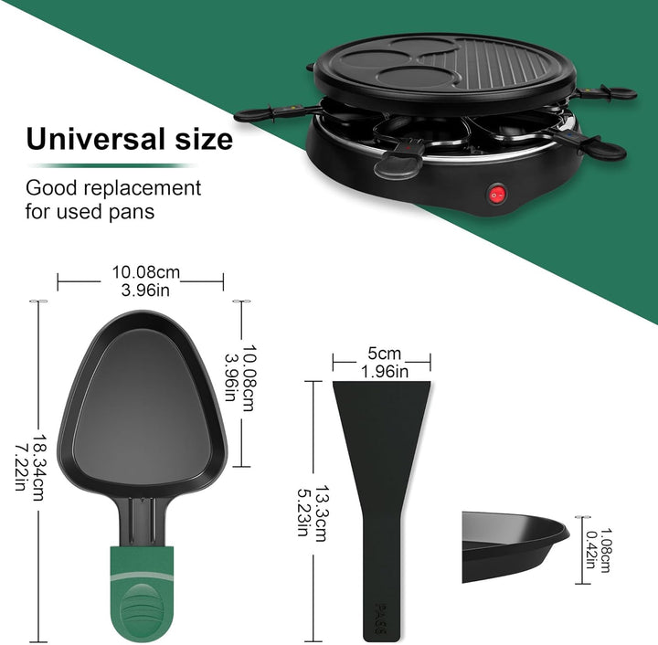 Raclette Pfännchen, 8 Stück Mini Pfännchen Ersatz für Raclette, Antihaftbeschichtet Grill Pfännchen