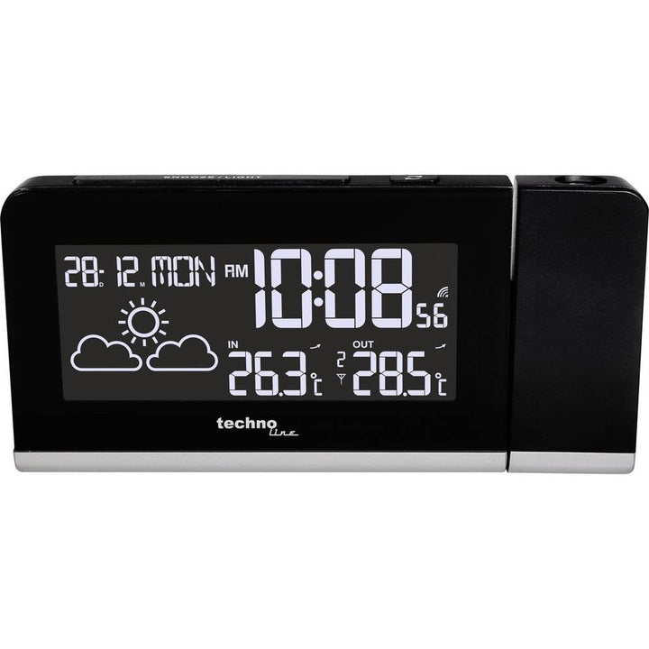 Technoline Projektionswecker WT 539 mit Funkuhr, Innen- /Aussentemperaturanzeige, Wettervorhersage u