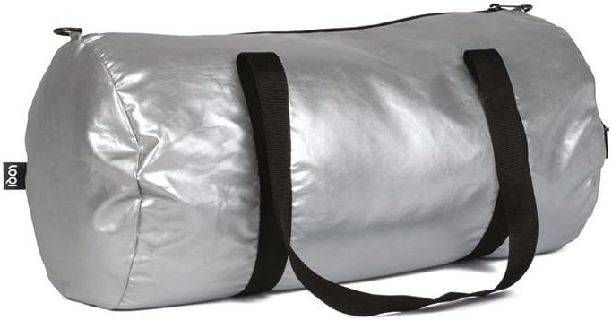 LOQI METALLIC Weekender - Reisetasche, 50 cm, 24.5 Liter, Matt Silver
