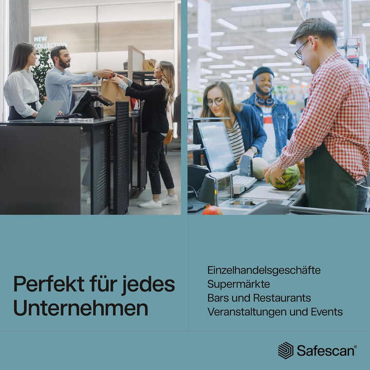 Safescan 6165 Geldzählmaschine, Wertzählung für Münzen und Banknoten, Vouchers und Chips - Münzzähle