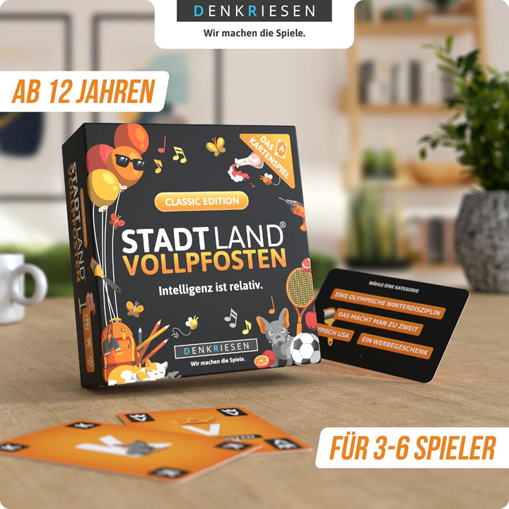 DENKRIESEN - STADT LAND VOLLPFOSTEN® - Das Trio der Kartenspiele - JUNIOR - Classic – ROTLICHT | inn