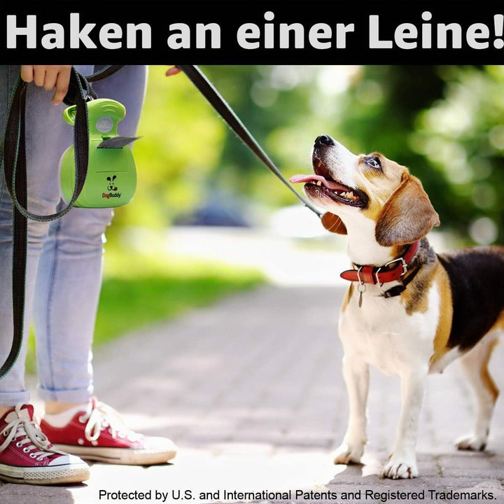 DogBuddy Kotschaufel, tragbare Hundekotschaufel, hygienische Hundekot-Aufsammlung, Hundeleinen-Clip