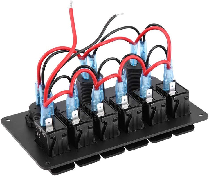 KIMISS 12V 24V 6 Gang Marine Schalttafel Auto Boot Marine LED Wippschalter Panel Dual USB Voltmeter