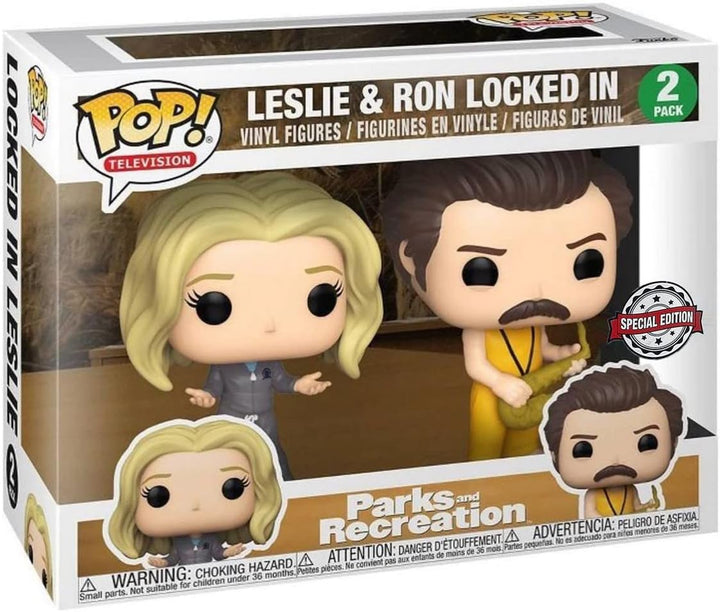 Funko Pop! 56740 Parks & Recreation: Leslie & Ron Locked In, 2 Stück