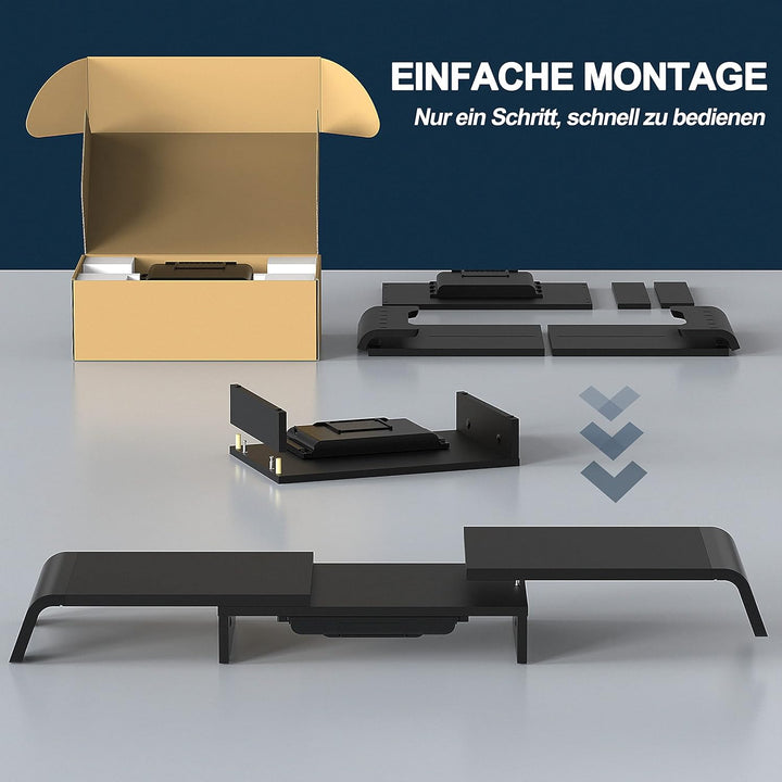 Fenge Dual Monitorständer mit Schubladen und Stauraum, Bildschirmständer aus MDF für Computer TV Lap