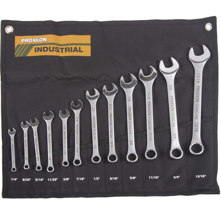 PROXXON 23816 Satz ZOLL Ring-Maulschlüssel 1/4" - 13/16" 12teilig SlimLine Industrial