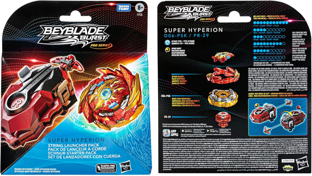 Beyblade Burst Pro Series Super Hyperion Schnur-Starker Pack, Beyblade Starter mit Kreisel, für Jung
