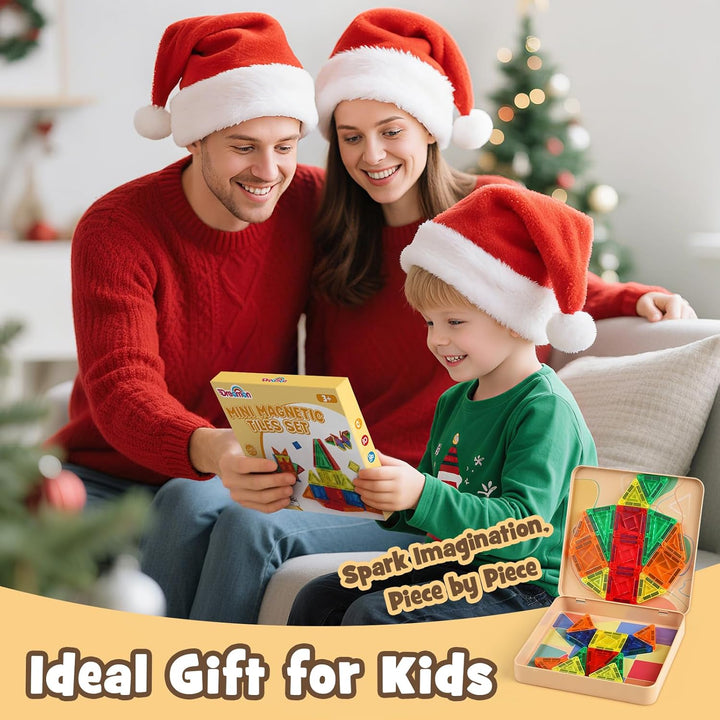 Dreamon 60PCS Mini Magnetische Bausteine Magnetbausteine Kinder Reiseset ab 3 4 5 6 Jahre Junge Mädc