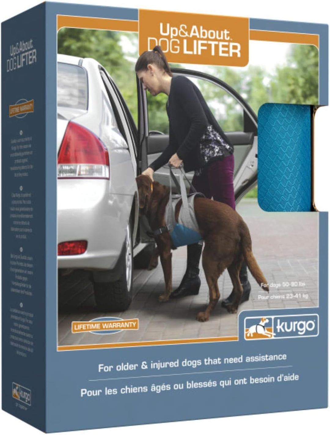 Kurgo Up and About Hebegeschirr für Hunde, ergonomisches Design, Hilft dem Hund beim Treppensteigen