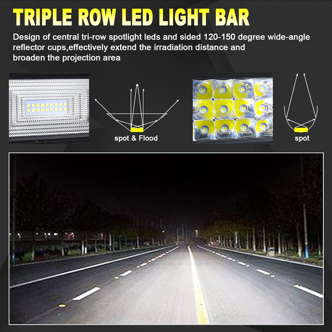 Willpower 32 Zoll 81CM 405W Led Arbeitsscheinwerfer Bar + 4 Zoll 10CM Led Scheinwerfer + Kabelbaum 1