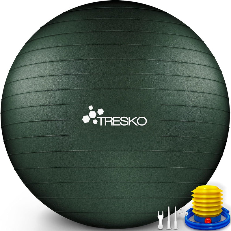 TRESKO® Gymnastikball BPA-Frei inkl. Luftpumpe | Ball für Fitness, Yoga, Gymnastik, Schwangerschaft,