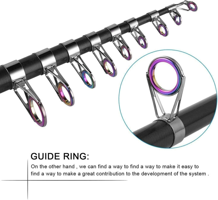 BNTTEAM Tragbares Angelrute Teleskop-Angeln Stationärrolle Carbone Spinnruten Combo Angelschnur Ange