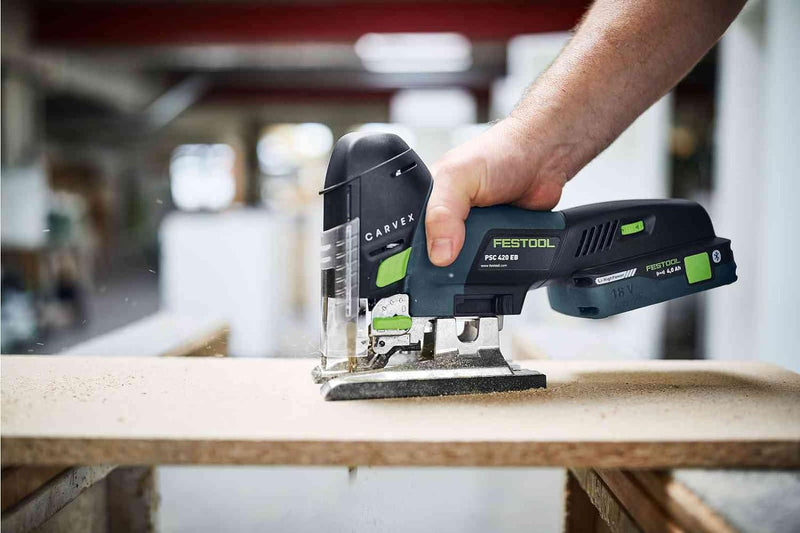 Festool Akku-Pendelstichsäge PSC 420 HPC 4,0 EBI-Set CARVEX (mit Akkupack, Schnellladegerät, Stichsä