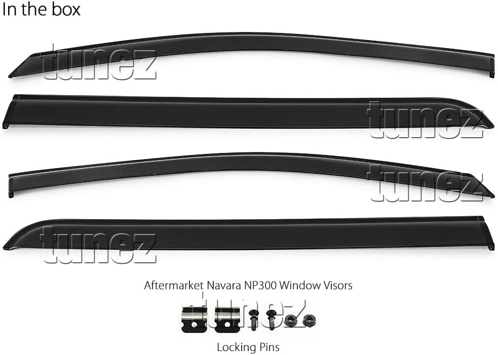 TUNEZ® Regenschutz Fenster Türvisier Wetterschutz Auto kompatibel mit Navara NP300 D23 STX Baujahr 2