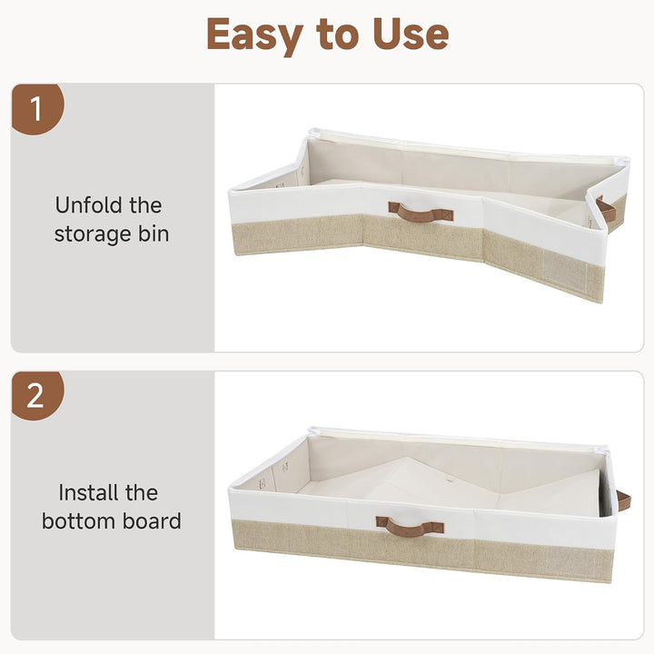 StorageWorks Unterbett Aufbewahrung, grosse Unterbett Aufbewahrungsbox mit Deckel Stoff, faltbare Un