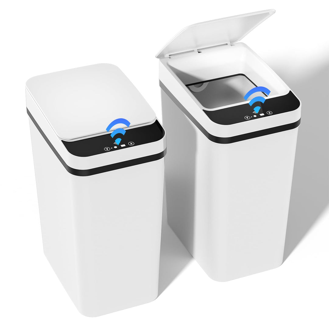 Dreamhigh® 2er Set Mülleimer mit Sensor, 12L Elektrischer Mülleimer mit Automatischem Deckel, Smart
