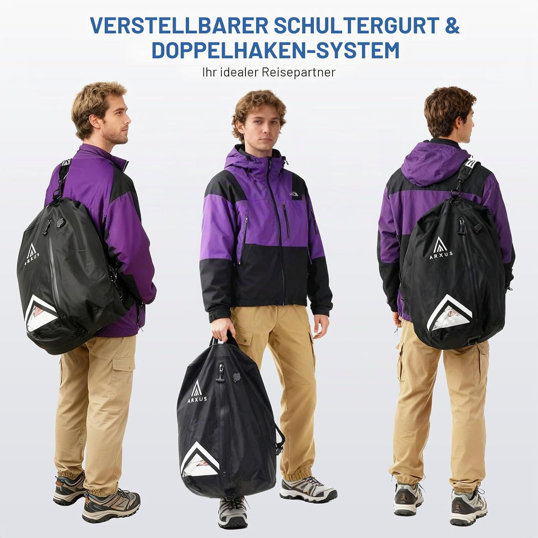 Arxus Vakuumbeutel für Kleidung - Reise Packing Cubes Compression mit Abnehmbare Schultergurt, IP67