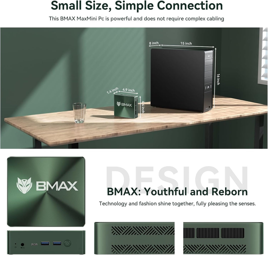 BMAX Mini Pc B6 Plus Intel i3-1000NG4 (bis zu 3,2 GHz), 12 GB LPDDR4 512 GB NVME SSD Mini-Desktop-Co