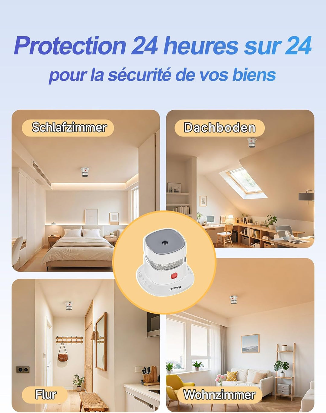 HEIMAN Rauchmelder Mini Feuermelder mit 10 Jahren Batterielaufzeit TÜV und EN14604 Zertifizierter Ra