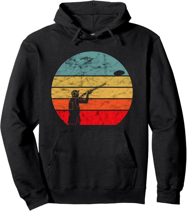 Wurftaubenschiessen Tontaubenschiessen Retro Vintage Sunset Pullover Hoodie