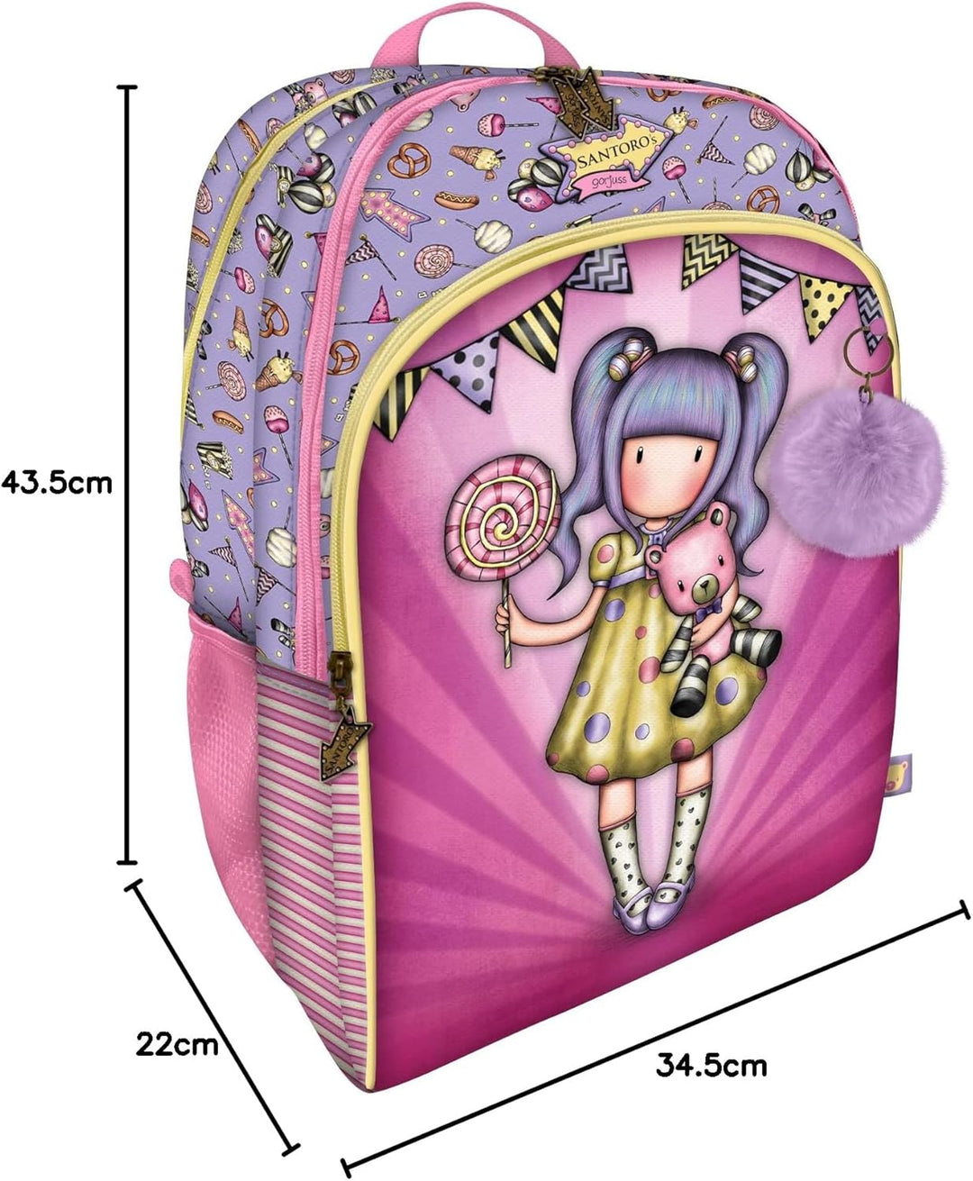 Santoro 1130GJ02 Gorjuss Fairground Rucksack, 34,5 x 43,5 x 22 cm, Rose