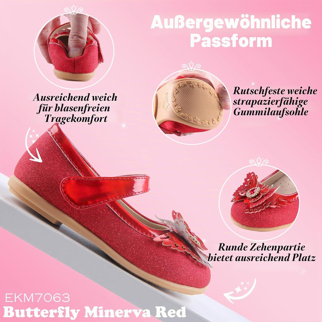 EIGHT KM EKM7063 Kleinkind Mädchen Kleid Schuhe Mary Jane Wohnungen Prinzessin Hochzeit Schuhe Balle