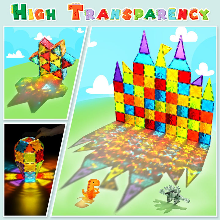 Theefun Magnetische Bausteine 52 Teile, Magnetbausteine Magnetspielzeug Magnet Spielzeug für Kinder