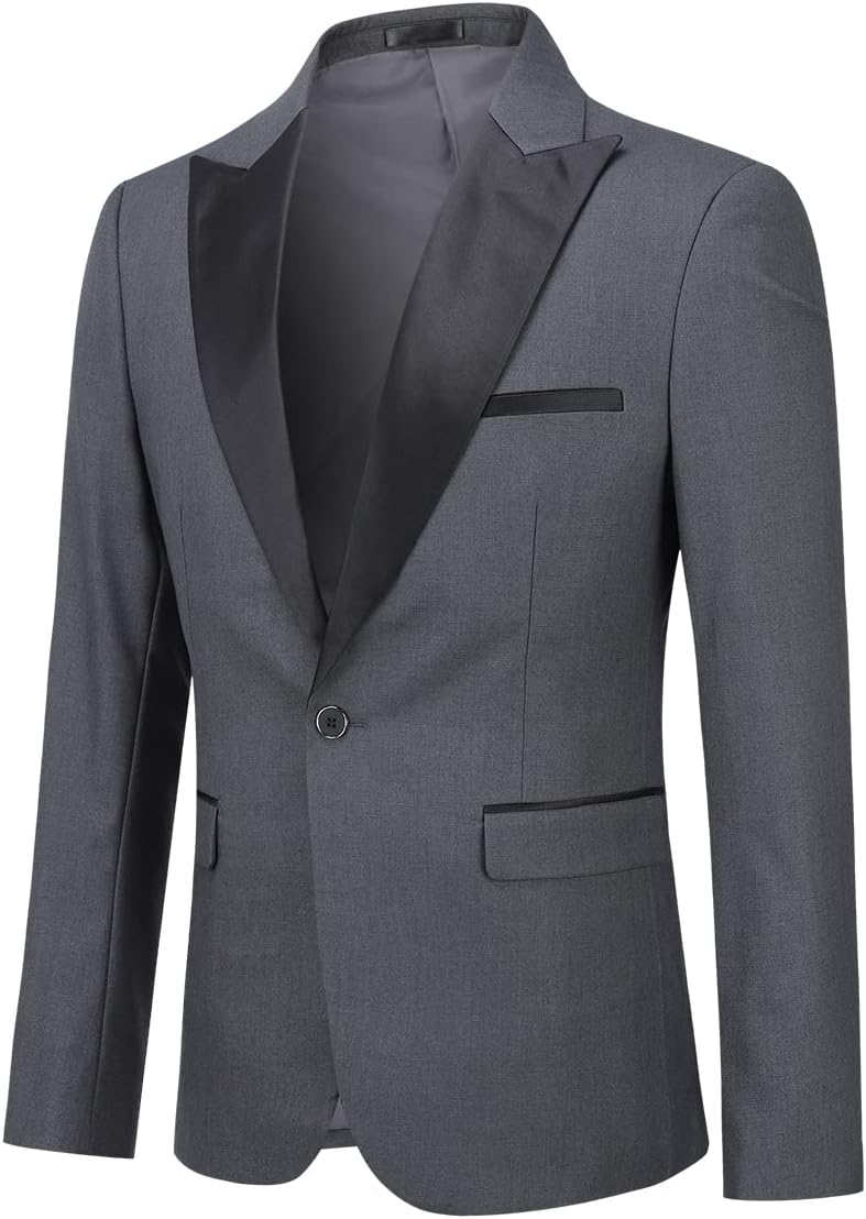 YOUTHUP Anzug Herren 2 Teilig Slim Fit Peak Lapel Anzüge 1 Knopf Hochzeit Herrenazug Hochzeit Sakko